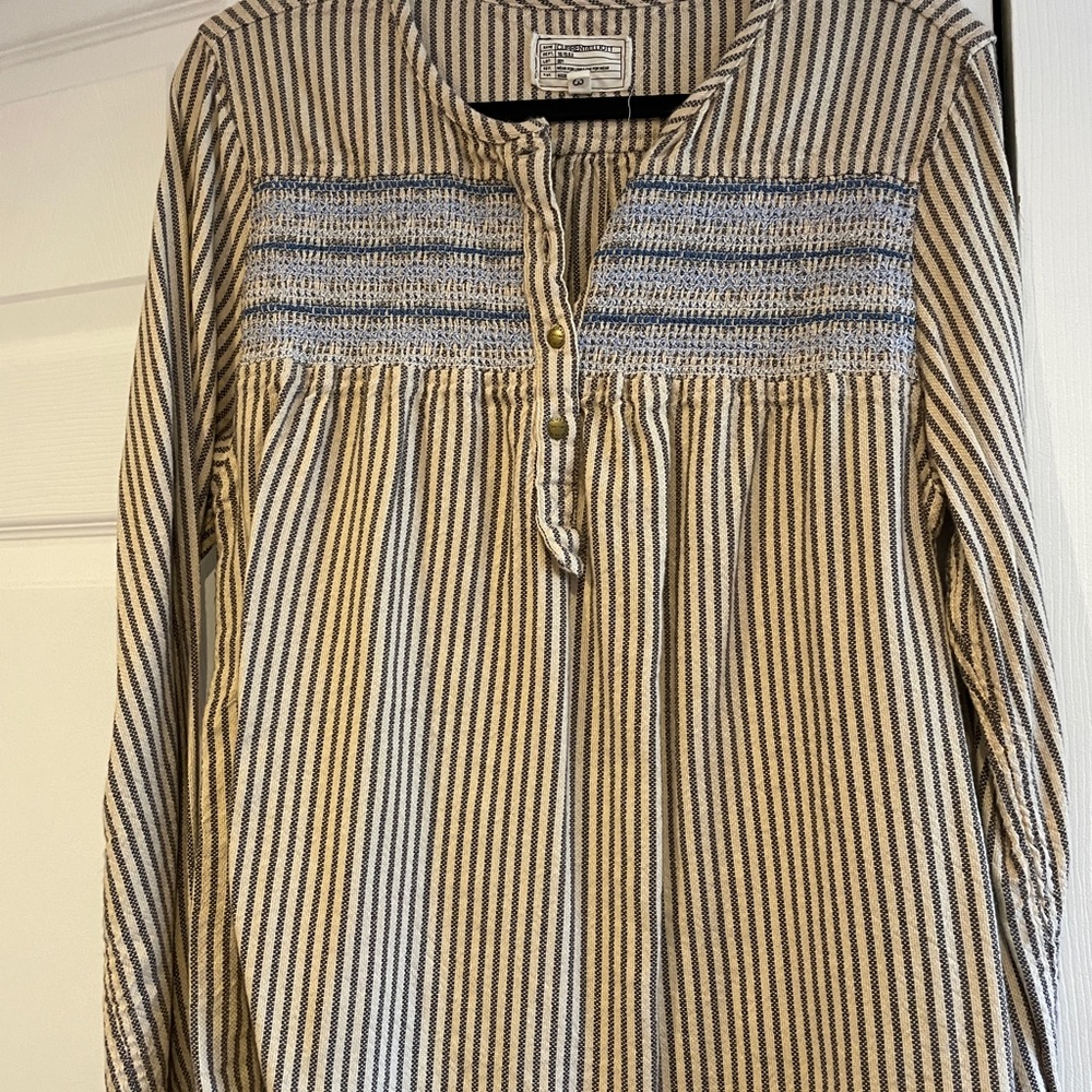 Current Elliott long sleeve strip shirt